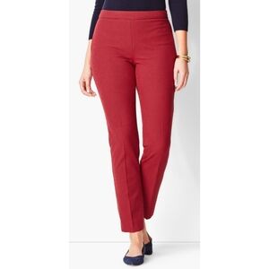 Talbots Petite Red and Navy Checkered Chatham Ankle Pants